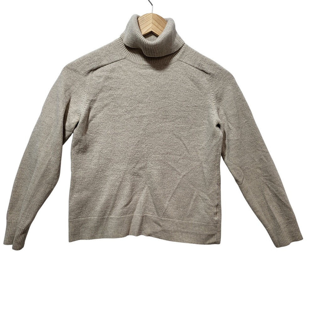 Victor‎ Alfaro Kids Wool Turtleneck Sweater Size L Beige Ribbed Knit
